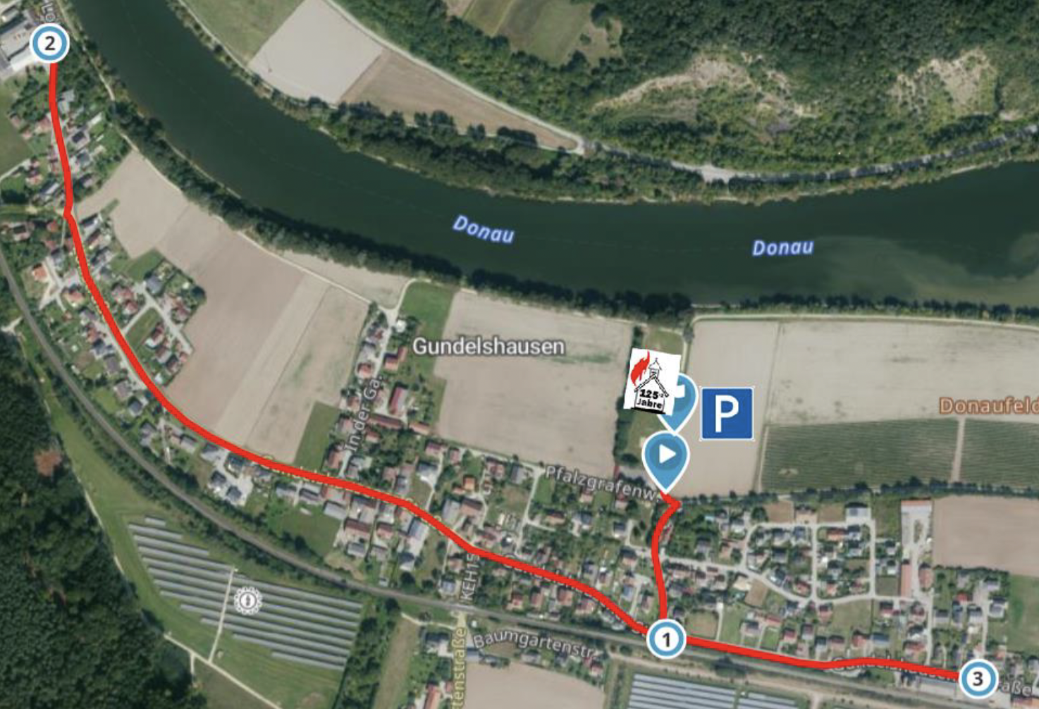 Strecke des Festumzugs