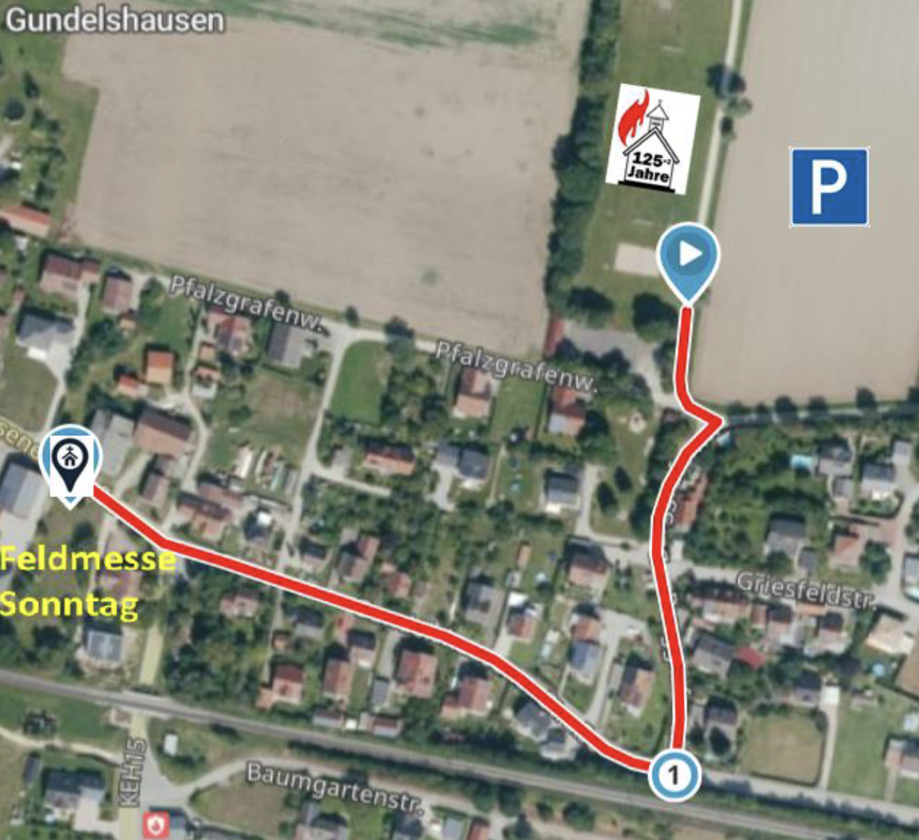 Strecke des Kirchenzugs